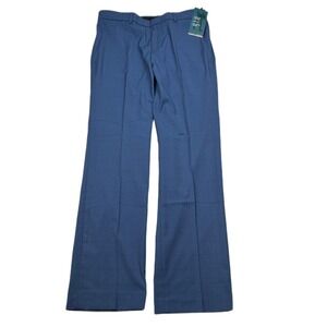Perry Ellis Slim Fit Dress Pants Mens‎ 30x30 Blue Plaid Flex Stretch NEW